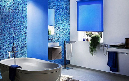 Синяя мозаика для ванной