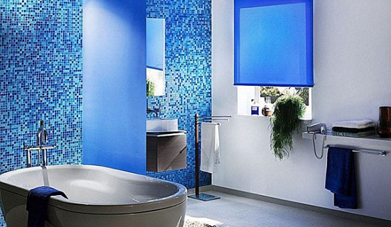 Синяя мозаика для ванной